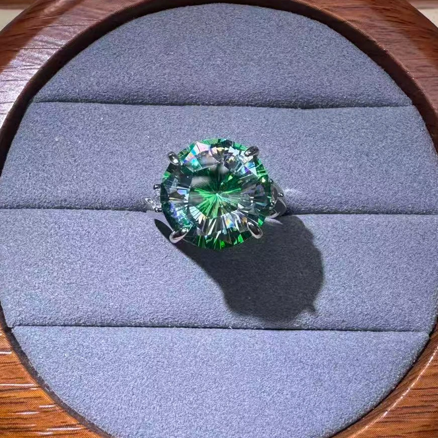 非金属珐琅戒指 绿色 万花筒小卡戒指 K326