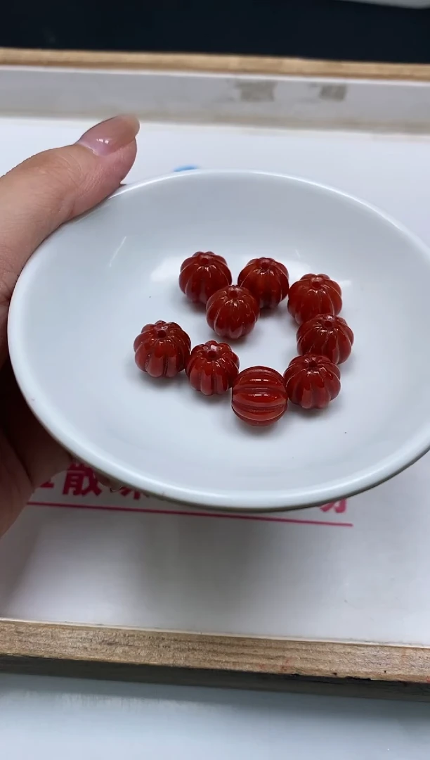 南红玛瑙散珠未镶嵌M813 南红 南瓜珠1个9.9元