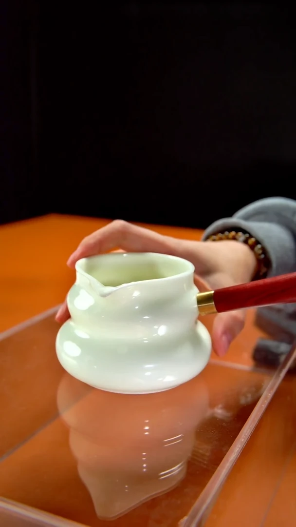 其他陶瓷《言泥陶瓷》璞玉绿豆冰冻瓷系列 公道杯