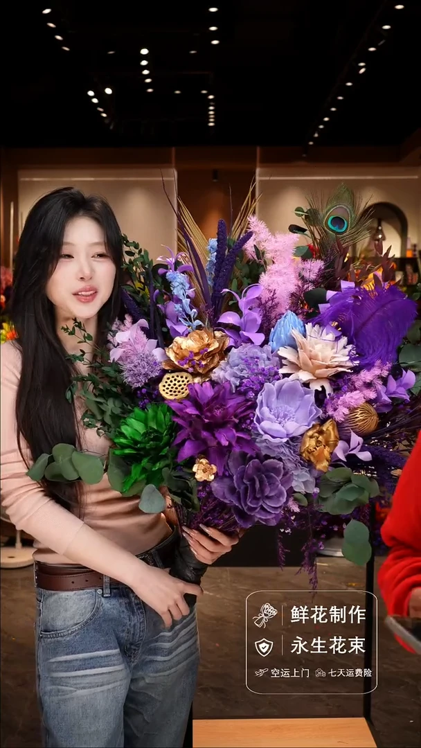 手工艺品琉璃手工花器花束空运包邮送货上门-以图片为准