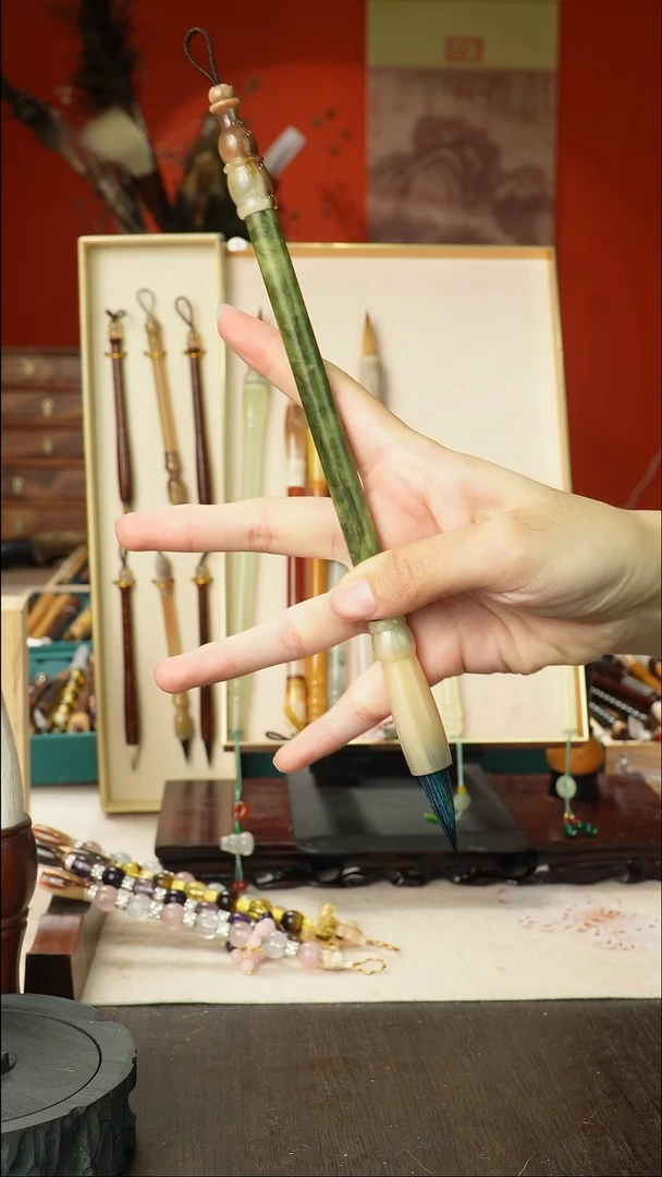 孤品高货毛笔链接 清水试笔 蘸墨不退