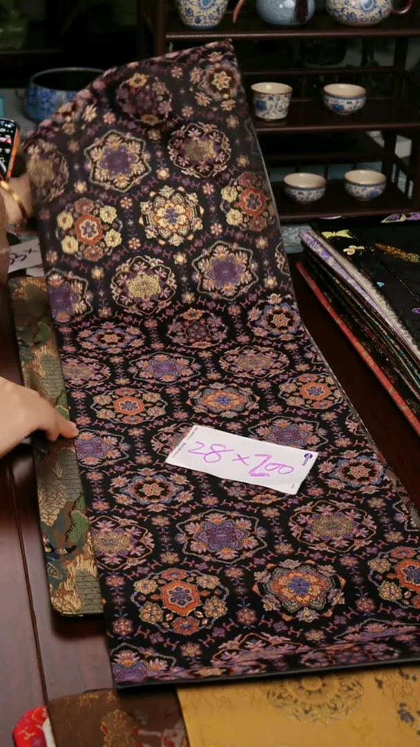 【天青宝相紫面】中国风干泡织锦茶席28*200