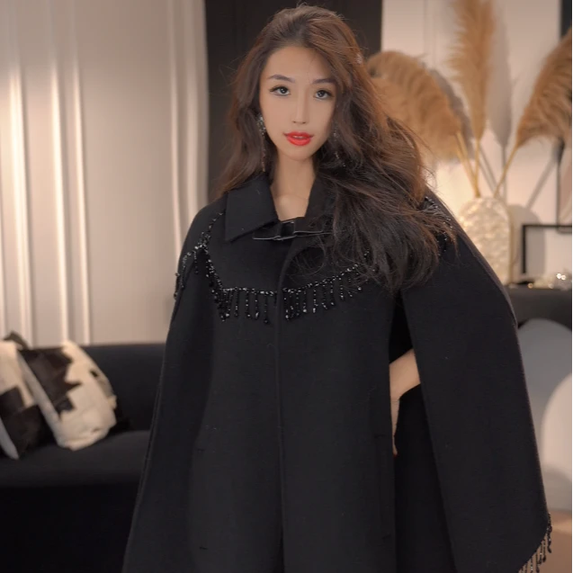 【奢华贵妇】月落星河重工钉珠流苏斗篷