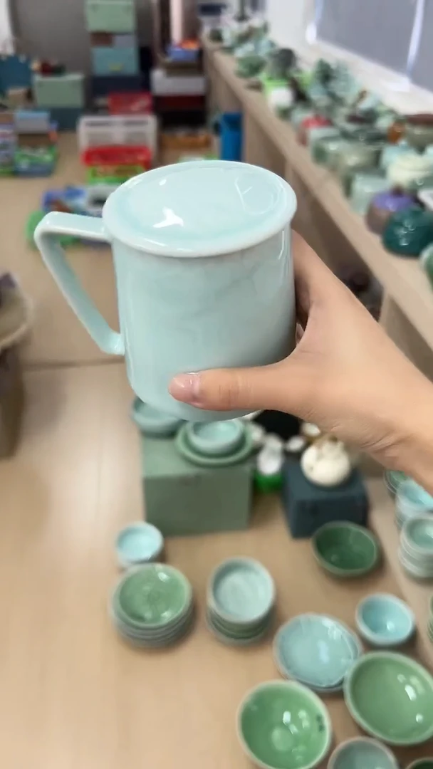 龙泉云间青瓷小米茶器