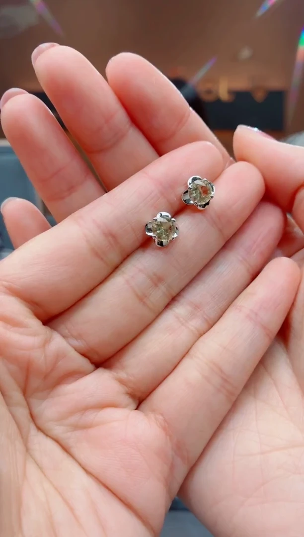 银S925镶嵌耳饰水晶水晶耳饰