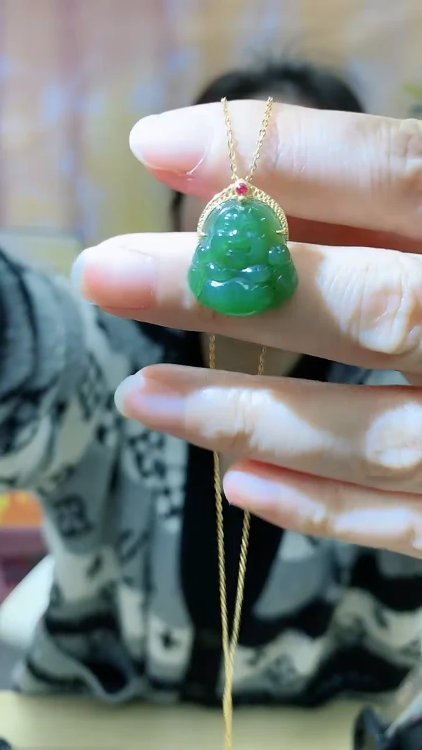 【闪购商品】和田玉吊坠(不含链)18K金镶嵌dd@@和田玉18K金吊坠4032