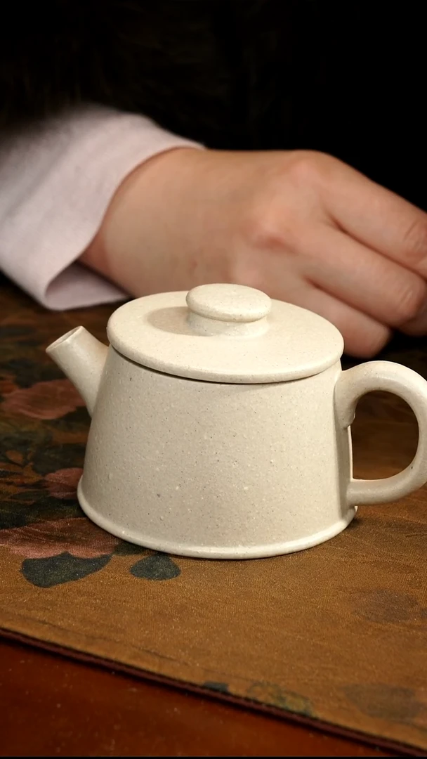 茶壶紫砂白玉段光素壶