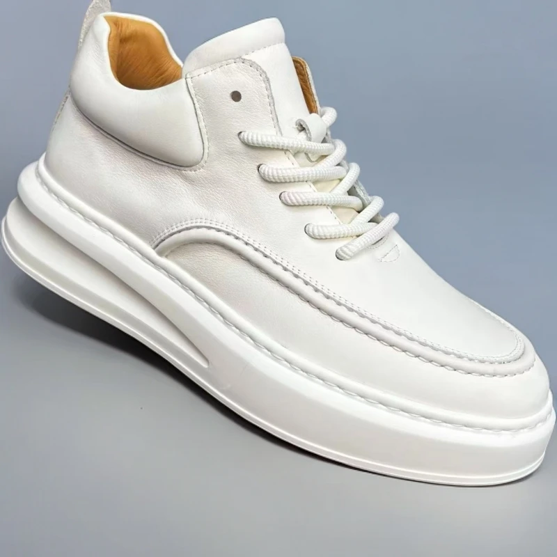 2025新款头层牛百搭男款男士厚底中帮时尚轻便休闲板鞋四季款8332