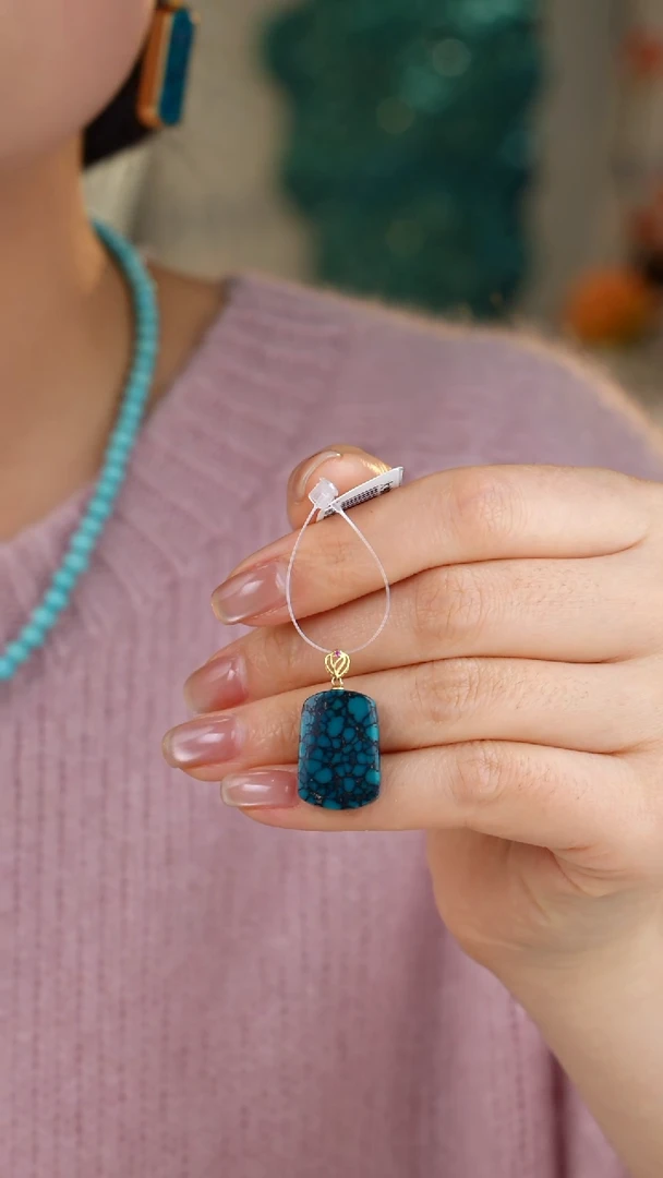 【闪购商品】绿松石吊坠(不含链)18K金镶嵌1