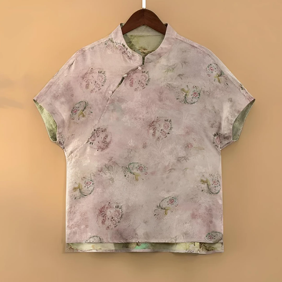 【凤求凰】2025年夏季新款新中式双面穿女士中国风短袖0163日常