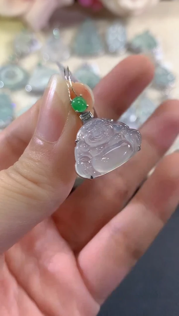 吊坠(不含链)18K金镶嵌翡翠c12多样性一件发