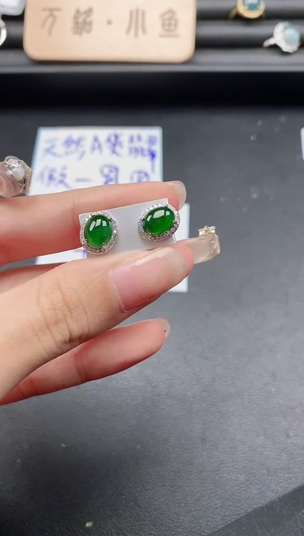 翡翠戒指银S925镶嵌15511
