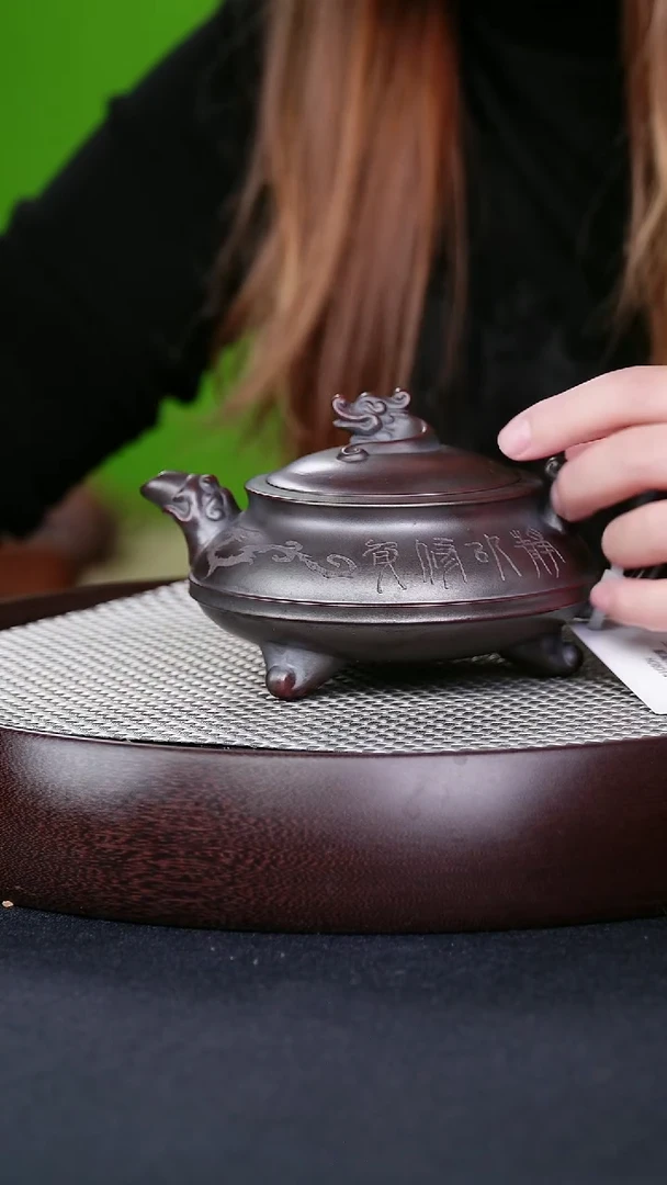 茶壶紫砂宜兴紫砂壶三足璃磁