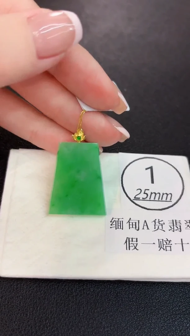 颈饰18K金镶嵌翡翠缅料A货/支持复检/一件