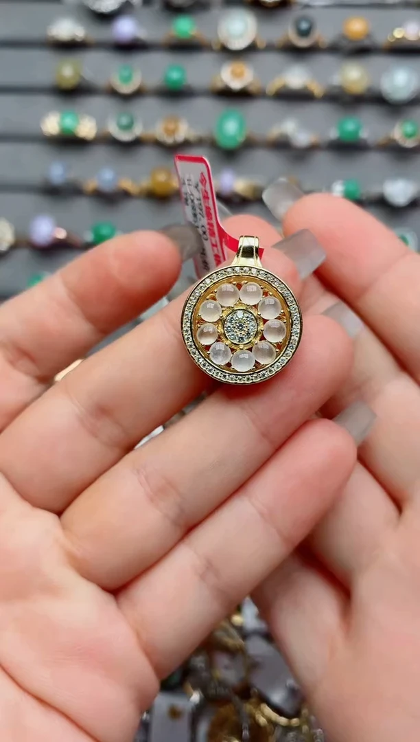 吊坠(不含链)银S925镶嵌翡翠.