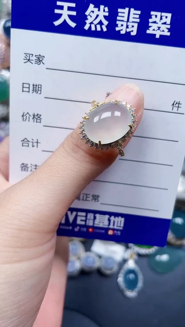 银S925镶嵌翡翠耳饰595