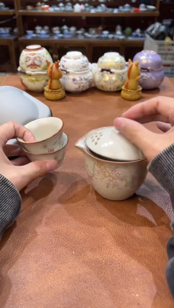 真的很便宜会开片的旅行茶具