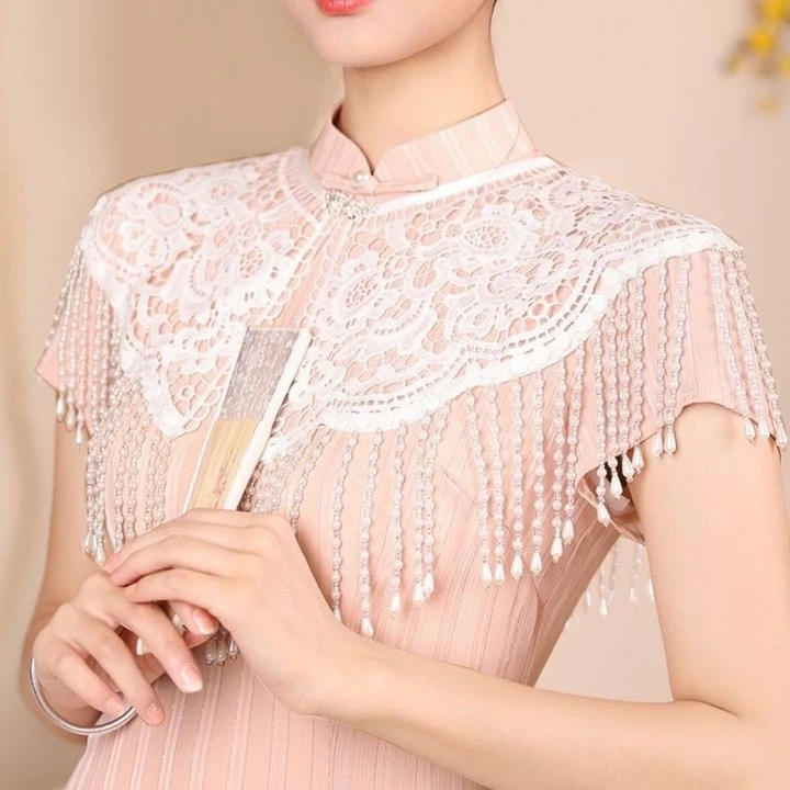 新款云肩超仙复古斗篷百搭时尚圆领短款小外套搭配旗袍汉服披肩