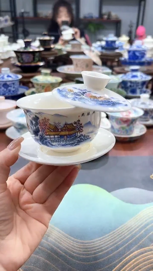 【闪购商品】小号元宝江南悬停盖碗