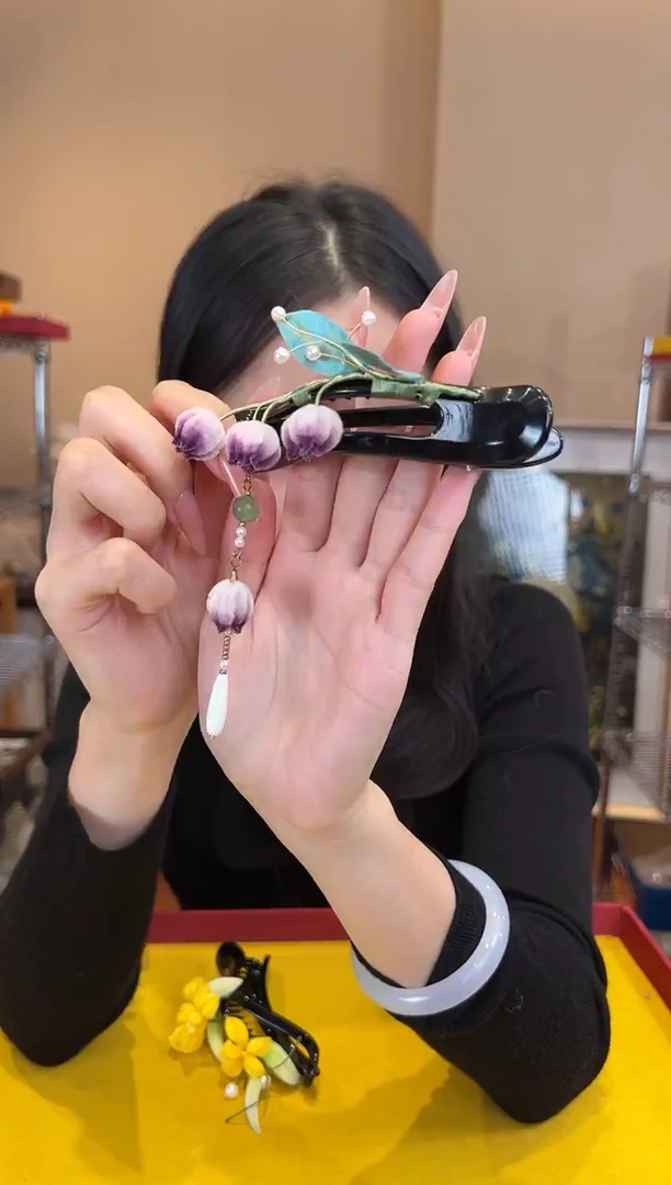 刺绣 非遗绒花（发饰）