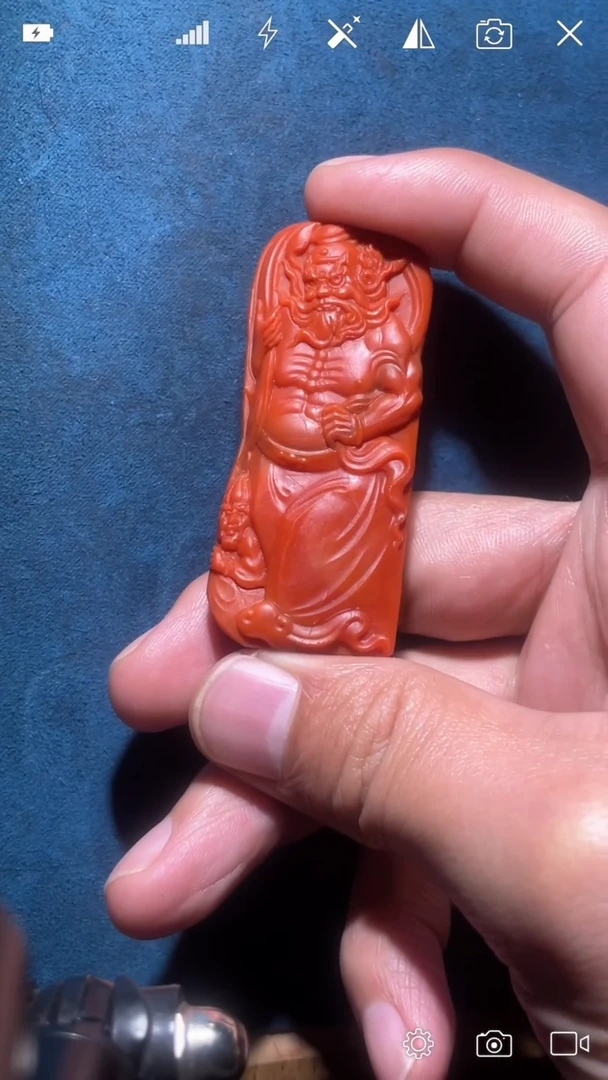 未镶嵌PP南红玛瑙钟馗牌子