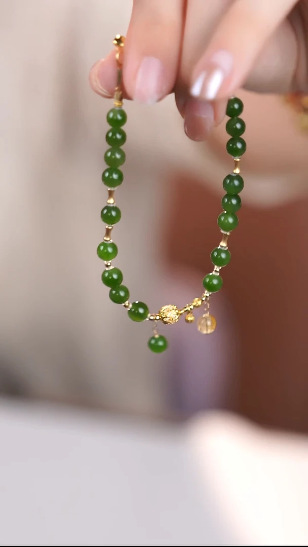 18K金镶嵌手链和田玉@