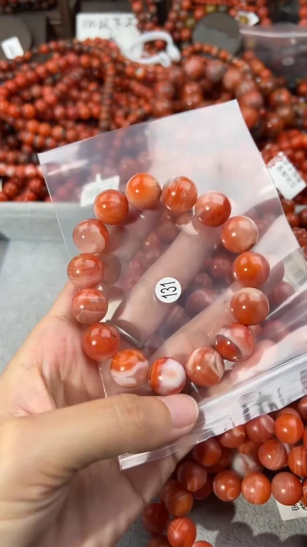 南红玛瑙手串未镶嵌14+
