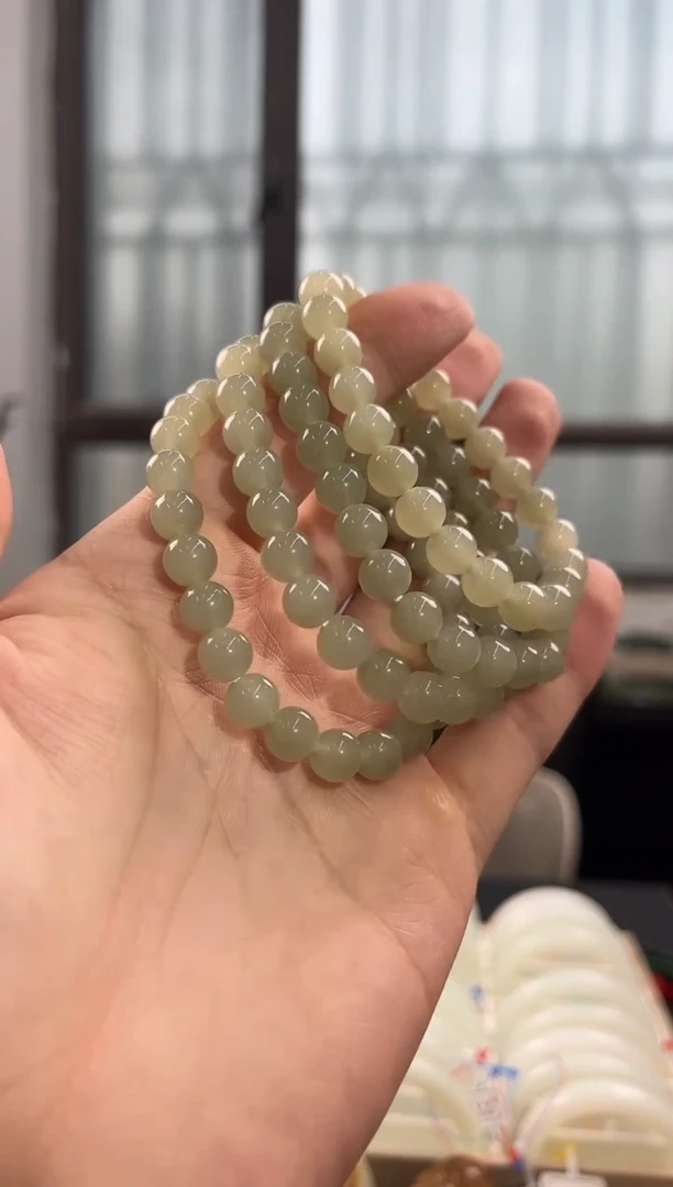 手串未镶嵌和田玉女神福利且末青白手串卡8微色差多样性发其一
