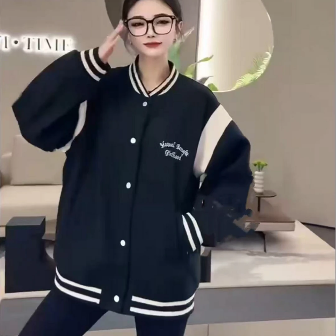 春季新版减龄款毛呢棒球服外套