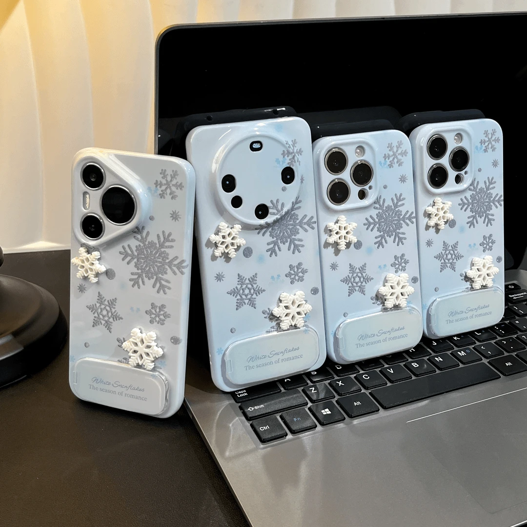 冬日氛围感立体雪花适用苹果iPhone16手机壳华为P70vivoppo小米15