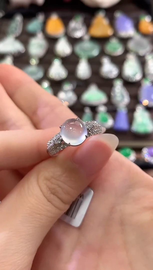 18K金镶嵌戒指翡翠d71