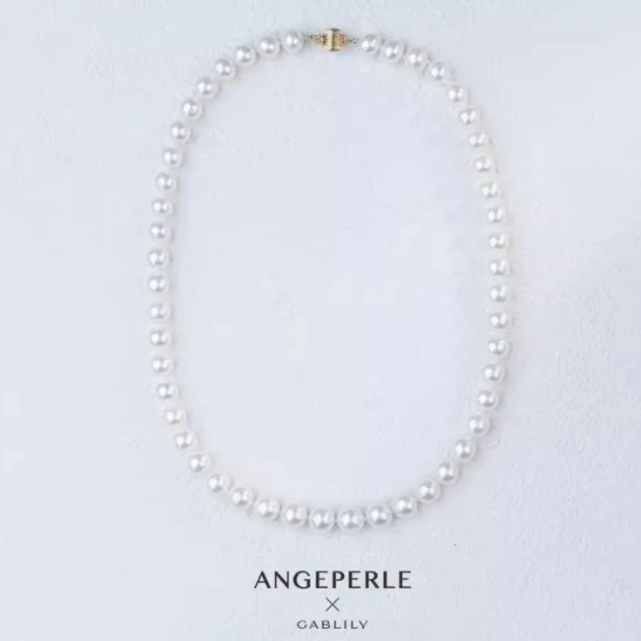 【泉腾腾】天使之泪淡水珍珠14k金扣项链 6.3-7.3mm 精致百搭时尚