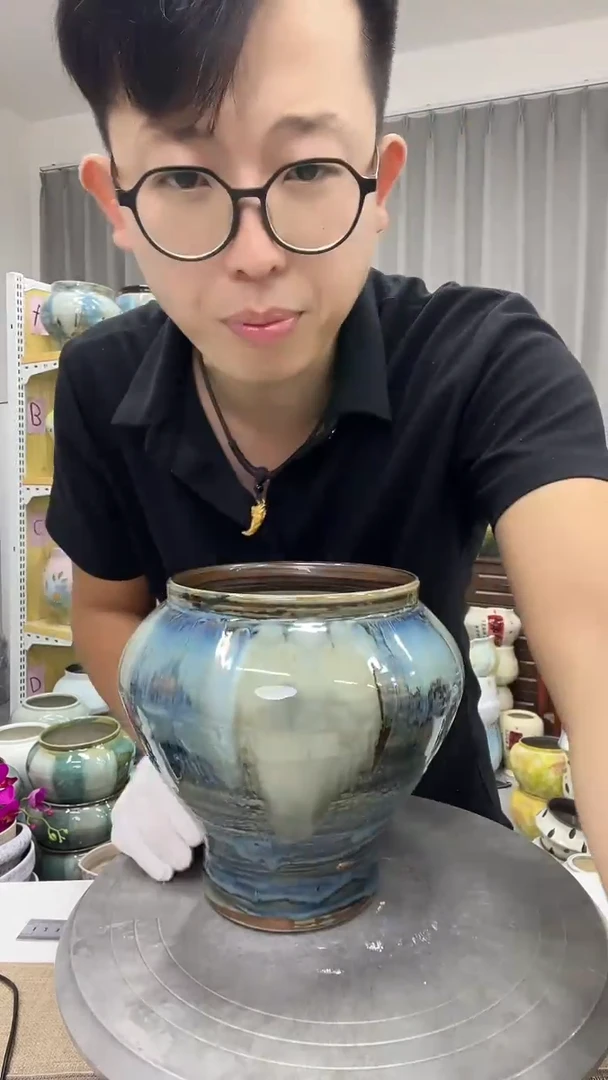 微瑕 缺釉   陶瓷花盆   9.5   直播链接