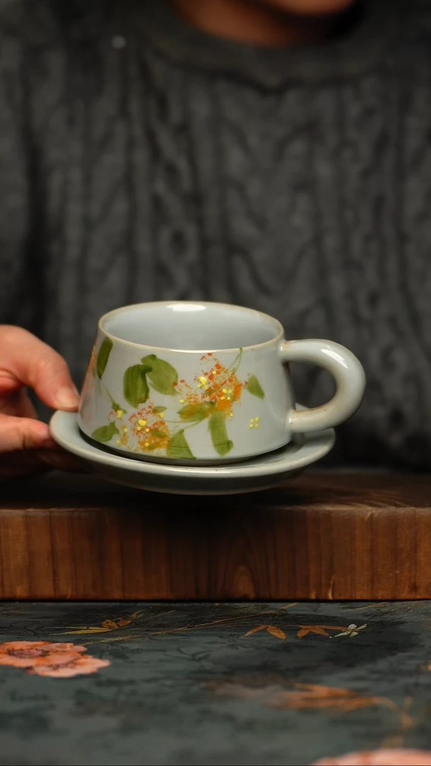 瓷片釉下彩手工手绘同款陶器