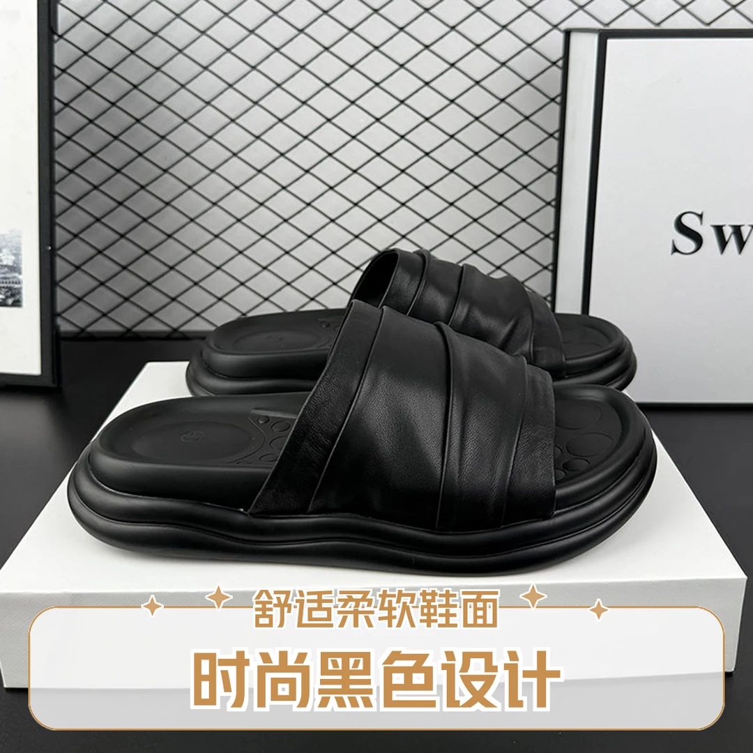 超火绝美拖鞋女夏外穿2025新款法式平底一字拖配裙子孕妇沙滩凉鞋