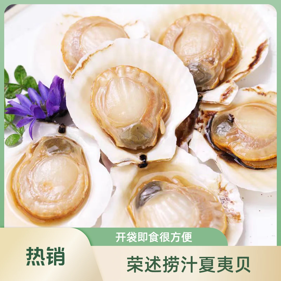 [荣述食品] 捞汁夏夷贝 捞汁小海鲜 开袋即食 整贝 扇贝 鲜活熟冻腌制 解馋零食