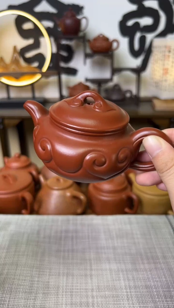 【闪购商品】朱泥茶壶朱泥仿古如意壶180cc