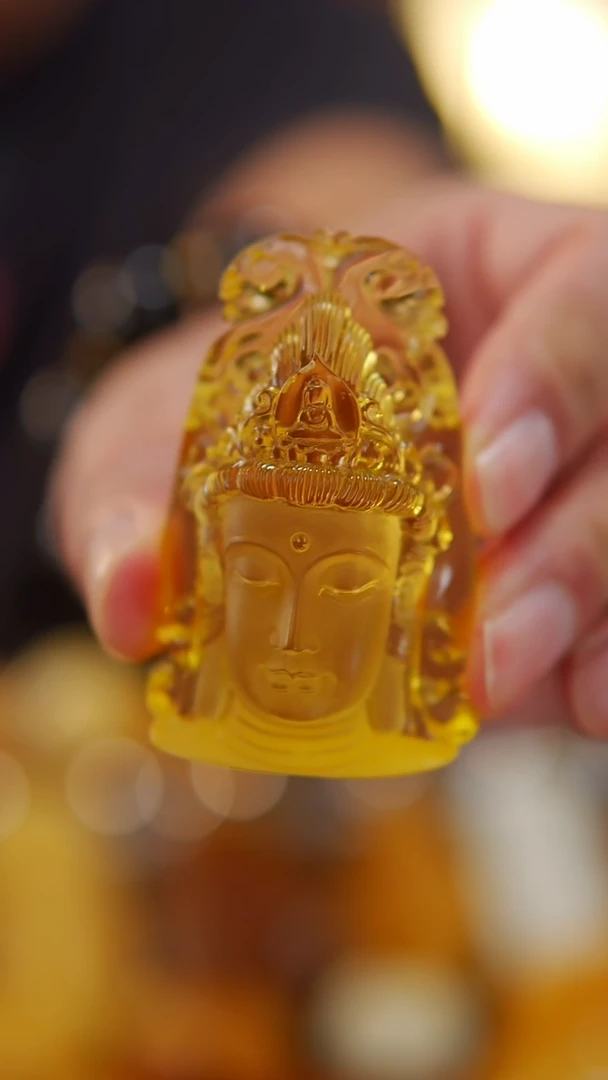 【闪购商品】金珀颈饰未镶嵌31.88金珀观音首