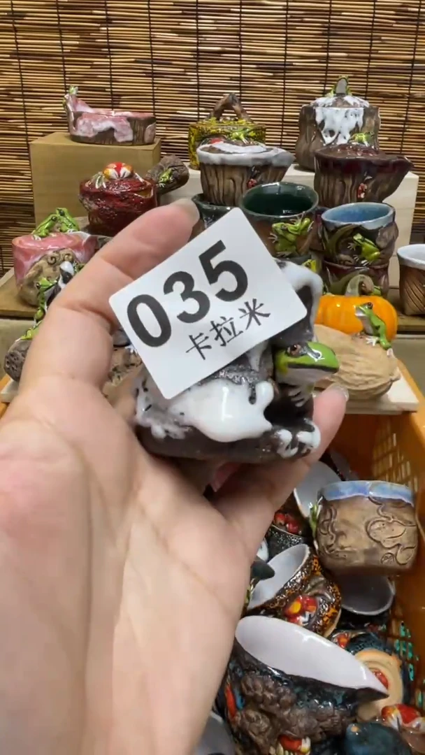 觉035精美粗陶手工柴烧