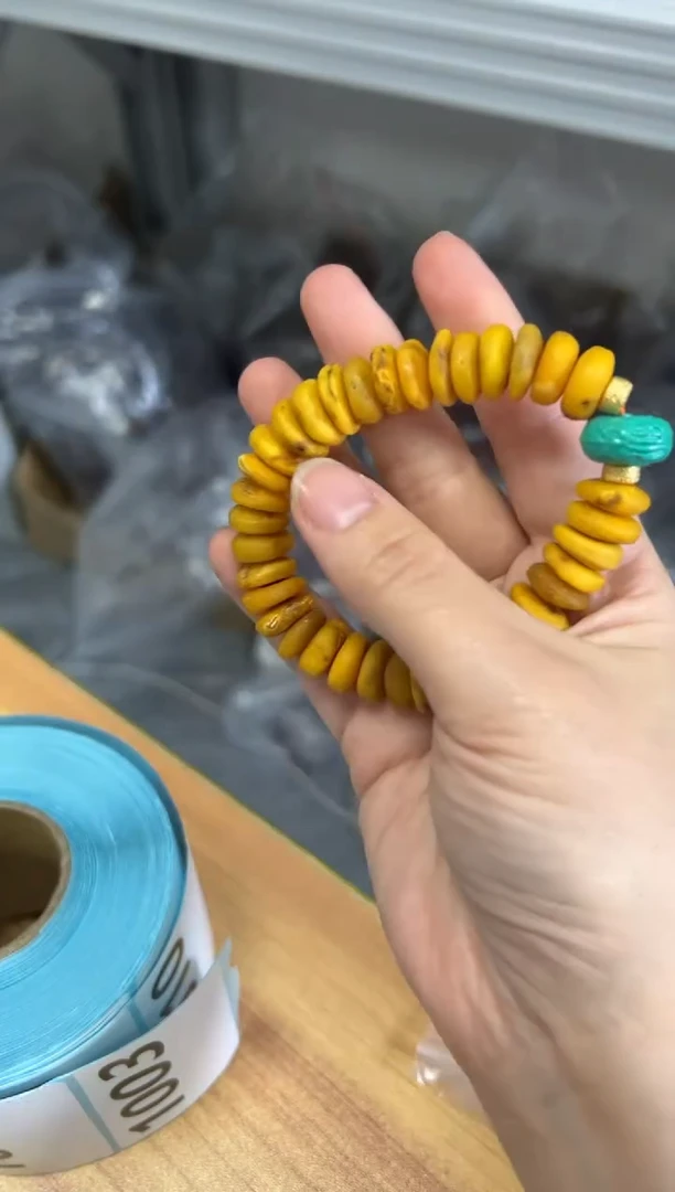 未镶嵌蜜蜡手链老蜜蜡饼子配件款手链[0911]