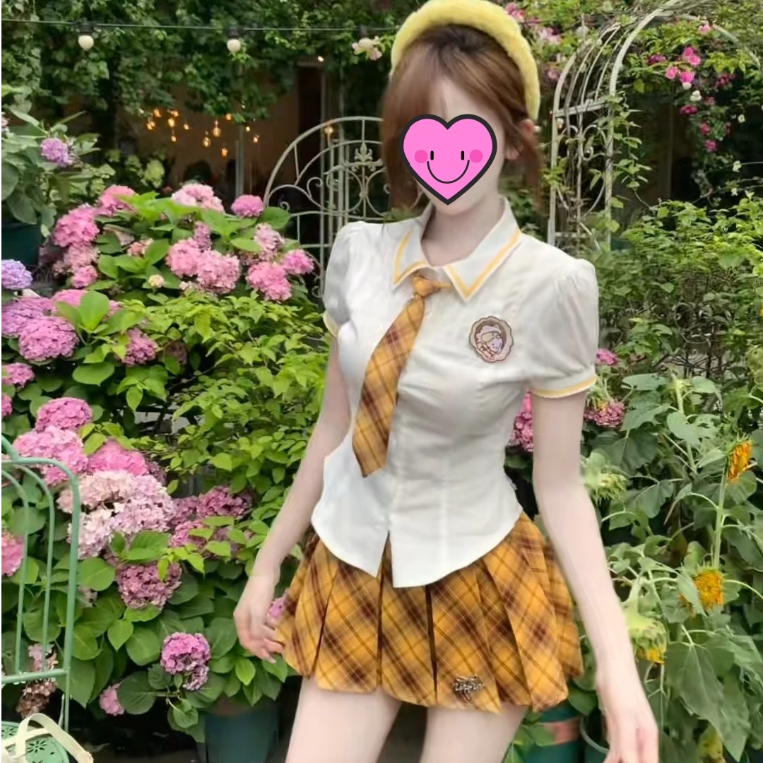 纯情丫头 夏季新款纯欲日系学院风甜美可爱洋气小众设计上衣短裙