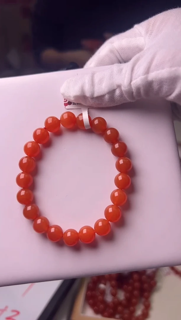 未镶嵌9mm南红玛瑙保山圆珠单圈