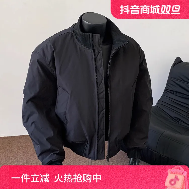 美式复古廓形飞行员夹克棉服外套男款冬季加厚情侣棉衣潮牌棉袄子