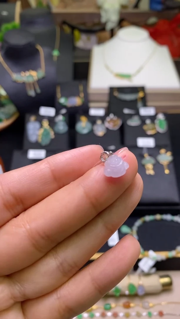 【闪购商品】翡翠颈饰18K金镶嵌净货17945