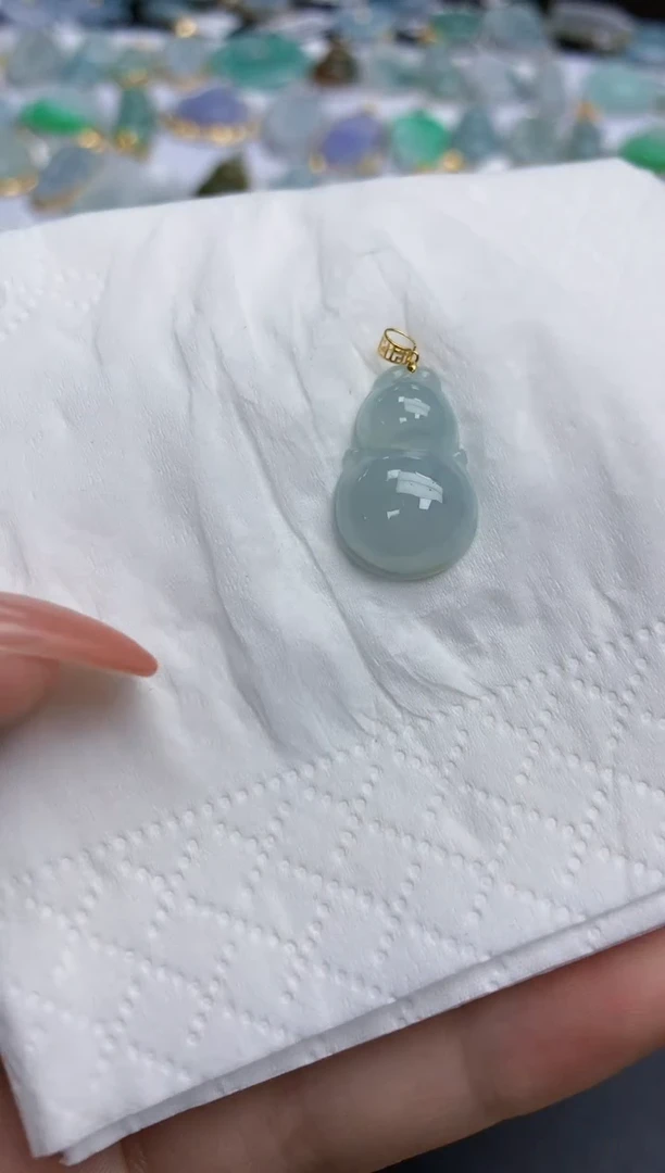 【闪购商品】翡翠颈饰18K金镶嵌天然缅甸翡翠A货