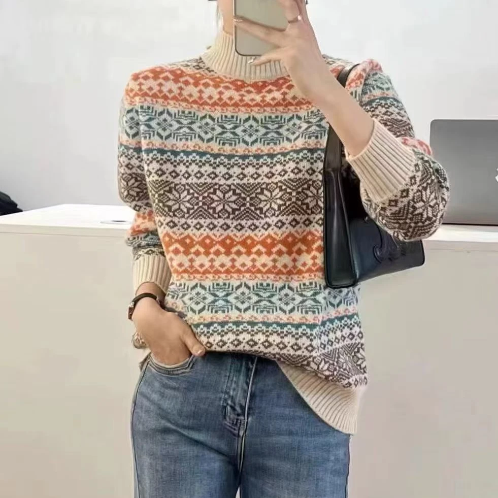 171#秋冬长袖针织衫半高领套头2 13