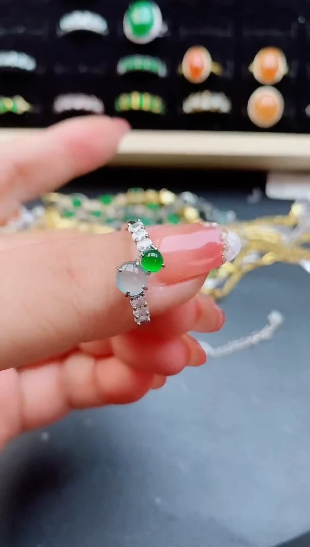 【闪购商品】翡翠戒指银S925镶嵌12121