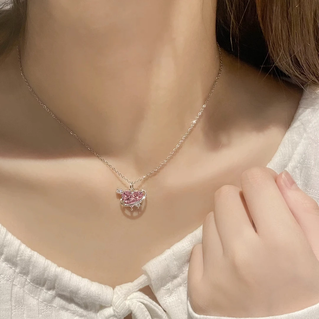 合金项链 恋爱星球项链女款高级感轻奢小众锁骨ins小众轻奢锁骨链