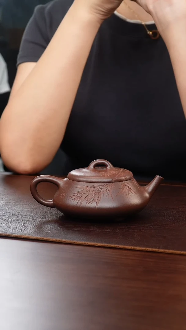 茶壶紫砂侯峰底槽清亦瓢170cc