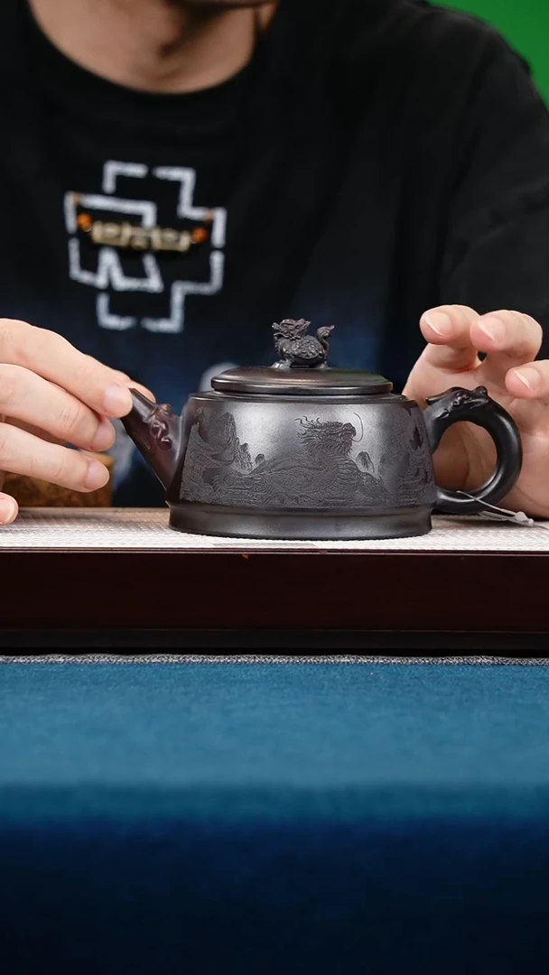 茶壶紫砂石红龙运石瓢